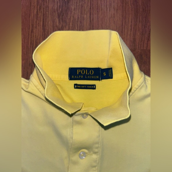 Polo Ralph Lauren Pima Soft-Touch Polo Short Sleeve Shirt Yellow Men's S - Picture 3 of 5